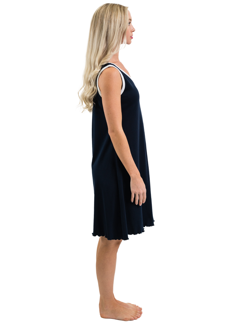 Women's Pima Sleeveless Nightgown | Navy