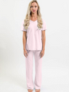 Women's Pima V-Neck Pajama Pant Set | Lt Pink