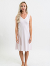 Women's Pima Sleeveless Nightgown | Lt Pink Mini Stripe