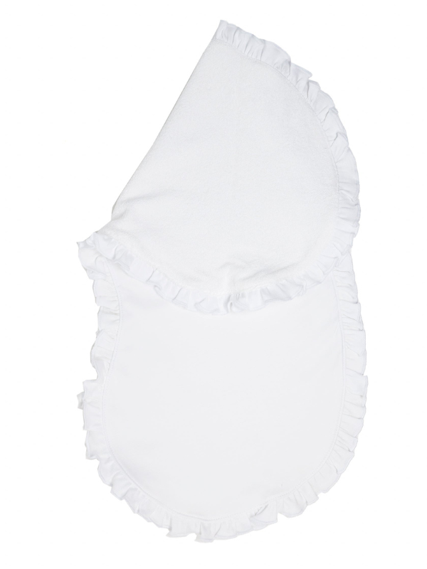 Baby Girl White Ruffle Burp Cloth
