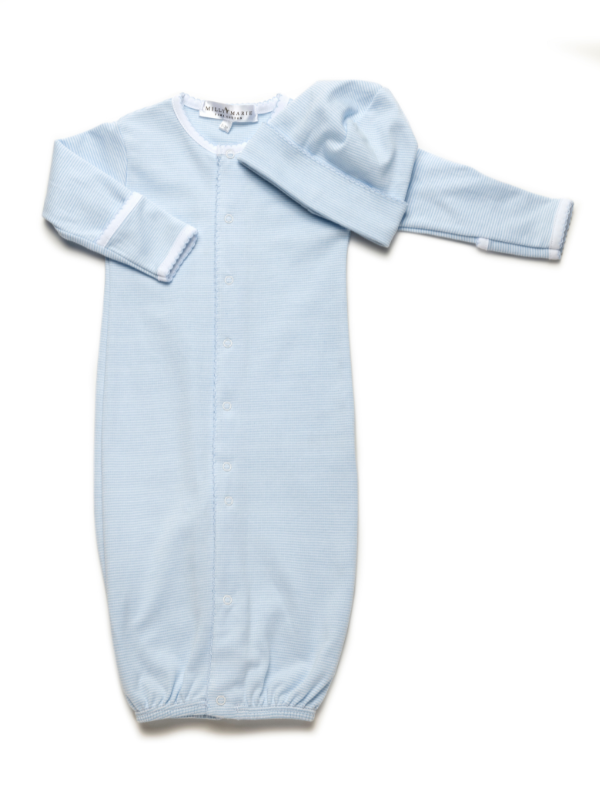Baby Boy Blue Stripe Converter Gown