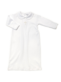Cross Pima Day Gown - White