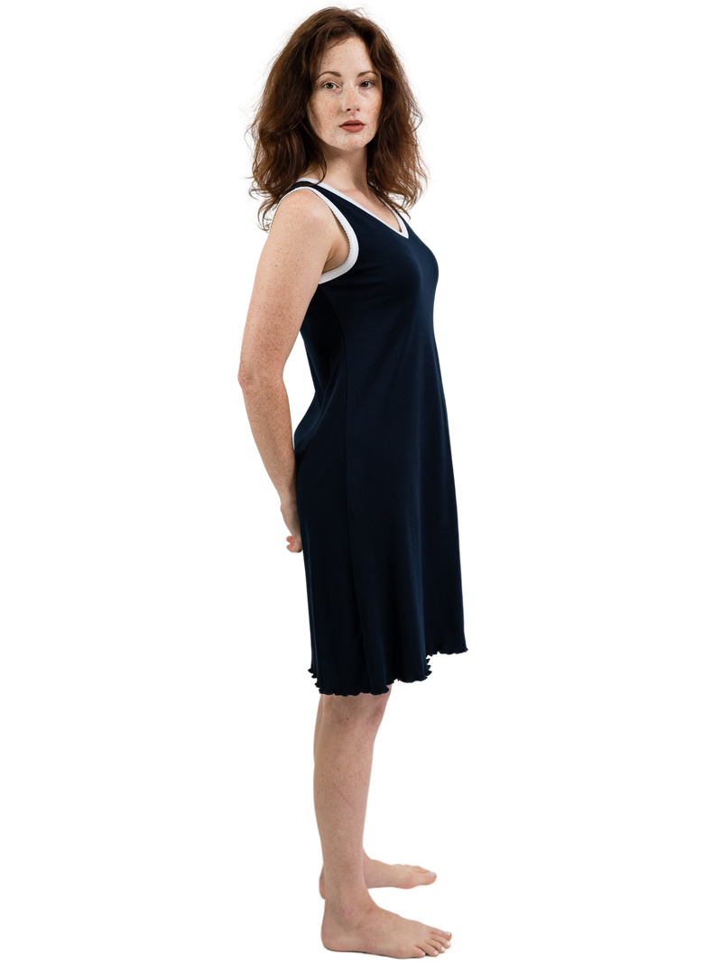 Women's Pima Terri Nightgown in Navy