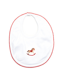 Red Rocking Horse Baby Bib