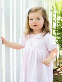 Cowgirl Boot Classic Pima Dress | Lt Pink Mini Stripe