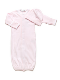 Girl's Classic Pima Converter Gown, Pink Mini Stripe