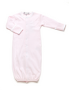 Girl's Classic Pima Converter Gown, Pink Mini Stripe