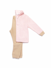 Special Knit Pink Zipper Sweater Set