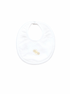 Ivory Heirloom Rattle Pima Baby Bib | White