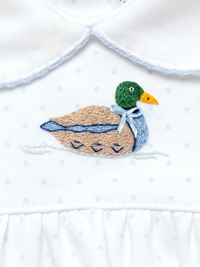 Mallard Girl Duck Pima Bloomer Set | Lt Blue Bitty Dot