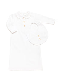 Baby Rattles Pima Day Gown | White