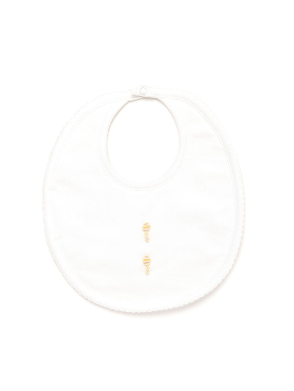 Ivory Baby Rattles Pima Bib - White – Milly Marie