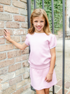 Diamond Quilt Pima Skirt Set | Lt Pink