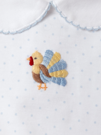 Blue Feather Turkey Pima Bloomer Set | Lt Blue Bitty Dot