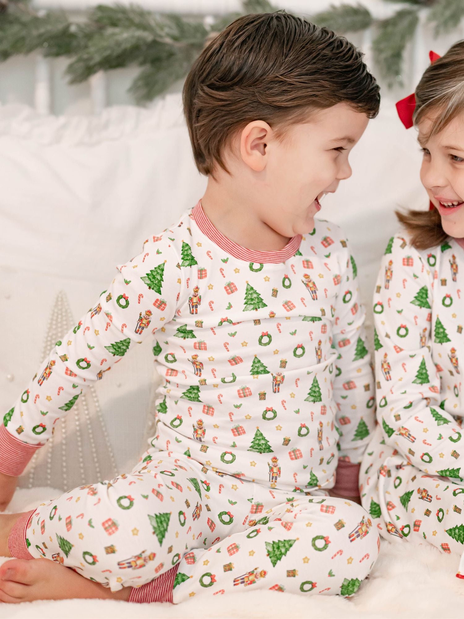 Pima Cotton Two-Piece Pajama Set | Winter Whimsy Print