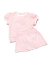 Diamond Quilt Pima Tween Skirt Set | Lt Pink