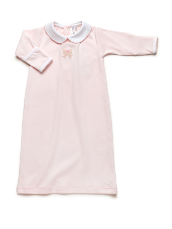 Classic Bow Pima Day Gown | Lt Pink