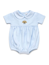 Walter Puppy Pima Bubble | Lt Blue Mini Stripe