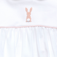 French Knot Pink Bunny Pima Bubble | White/Lt Pink