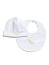 Ivory Heirloom Rattle Pima Baby Hat | White