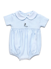 Cowboy Boot Pima Bubble | Lt Blue Mini Stripe