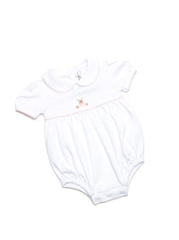 Pink Teddy Bear Pima Bubble | White/Lt Pink