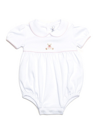 Pink Teddy Bear Pima Bubble | White/Lt Pink