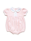 Olivia Hand Smocked Special Knit Bubble | Lt Pink/White