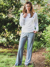 Women's Pima Relaxed Fit Lounge Pants | Navy Mini Stripe