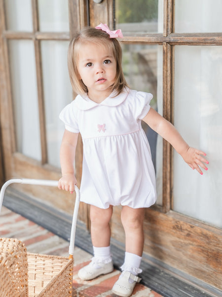 Bibiy. MILLIE SUSPENDERS ホワイト Kids Matching Set - White Toddler Suspender and Bow Tie