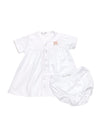 Classic Bow Pima Diaper Set | White