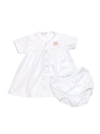 Classic Bow Pima Diaper Set | White