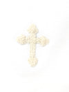 Cross Pima Burp Cloth - White