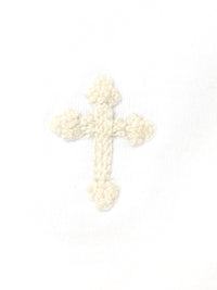 Cross Pima Burp Cloth - White