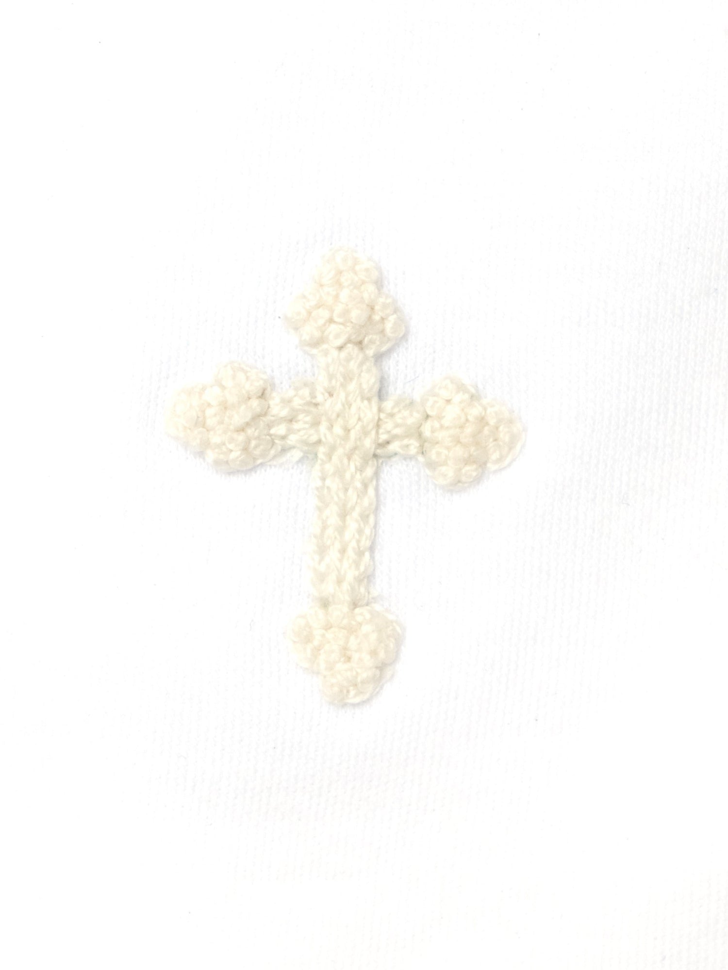 Cross Pima Burp Cloth - White
