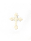 Cross Pima Baby Hat - White