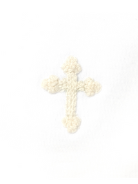 Cross Pima Baby Hat - White