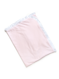 Pima Cotton Ruffle Trim Baby Blanket - Lt Pink Mini Stripe