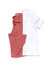 Men's Pima Lounge Pants and Shirt Set | Red Mini Stripe