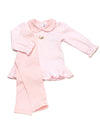 Spotted Puppy Pima Tunic Set | Lt Pink Mini Stripe/Lt Pink