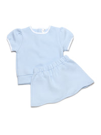 Diamond Quilt Pima Skirt Set | Lt Blue