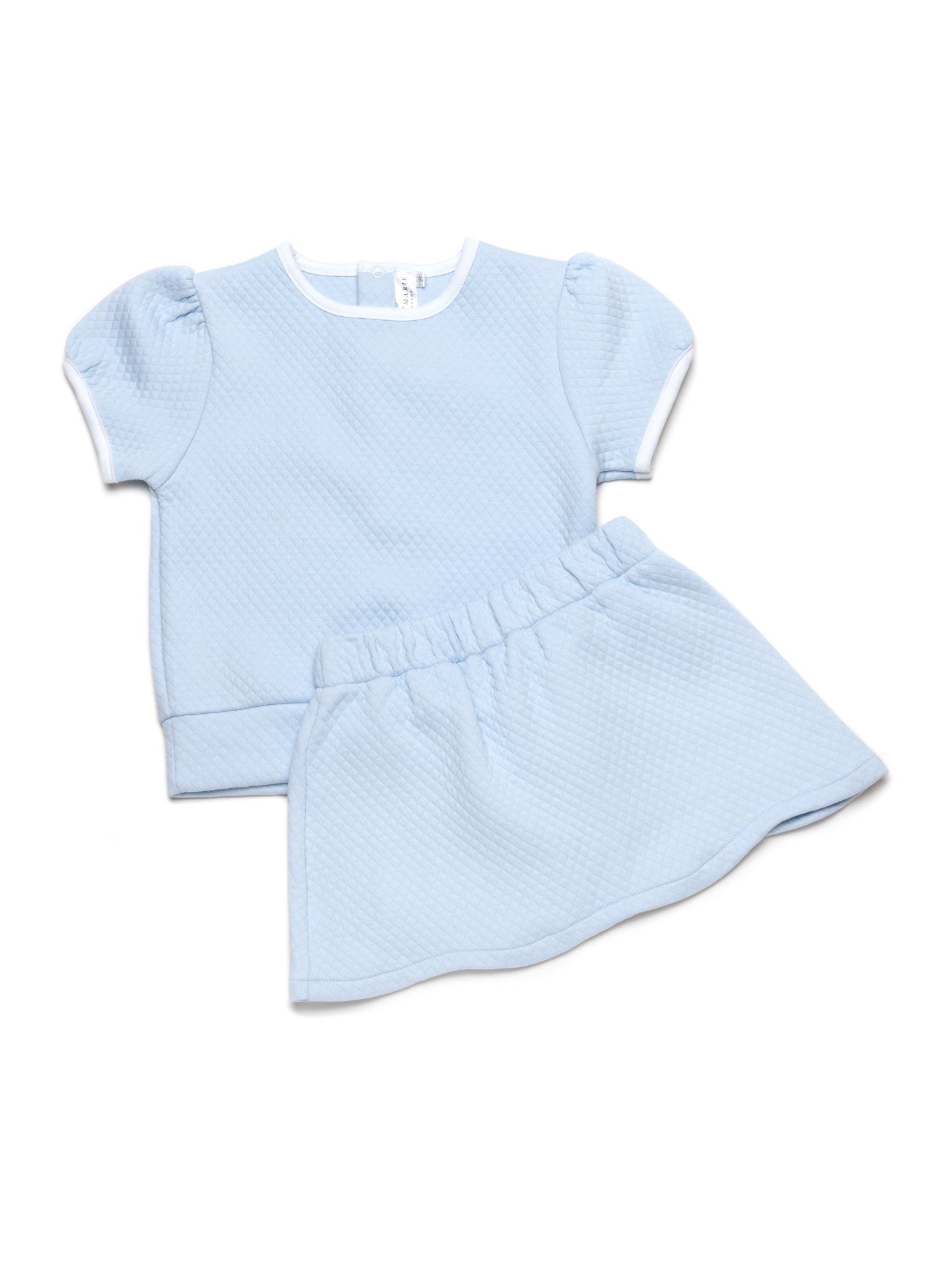 Diamond Quilt Pima Skirt Set | Lt Blue