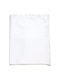 Pima Cotton Ruffle Trim Baby Blanket - White