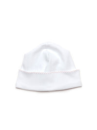 Classic Pima Baby Hat | White/Lt Pink