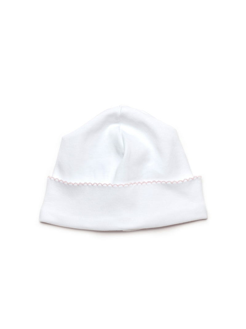 Classic Pima Baby Hat | White/Lt Pink