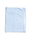 Pima Cotton Picot Trim Baby Blanket - Lt Blue Mini Stripe