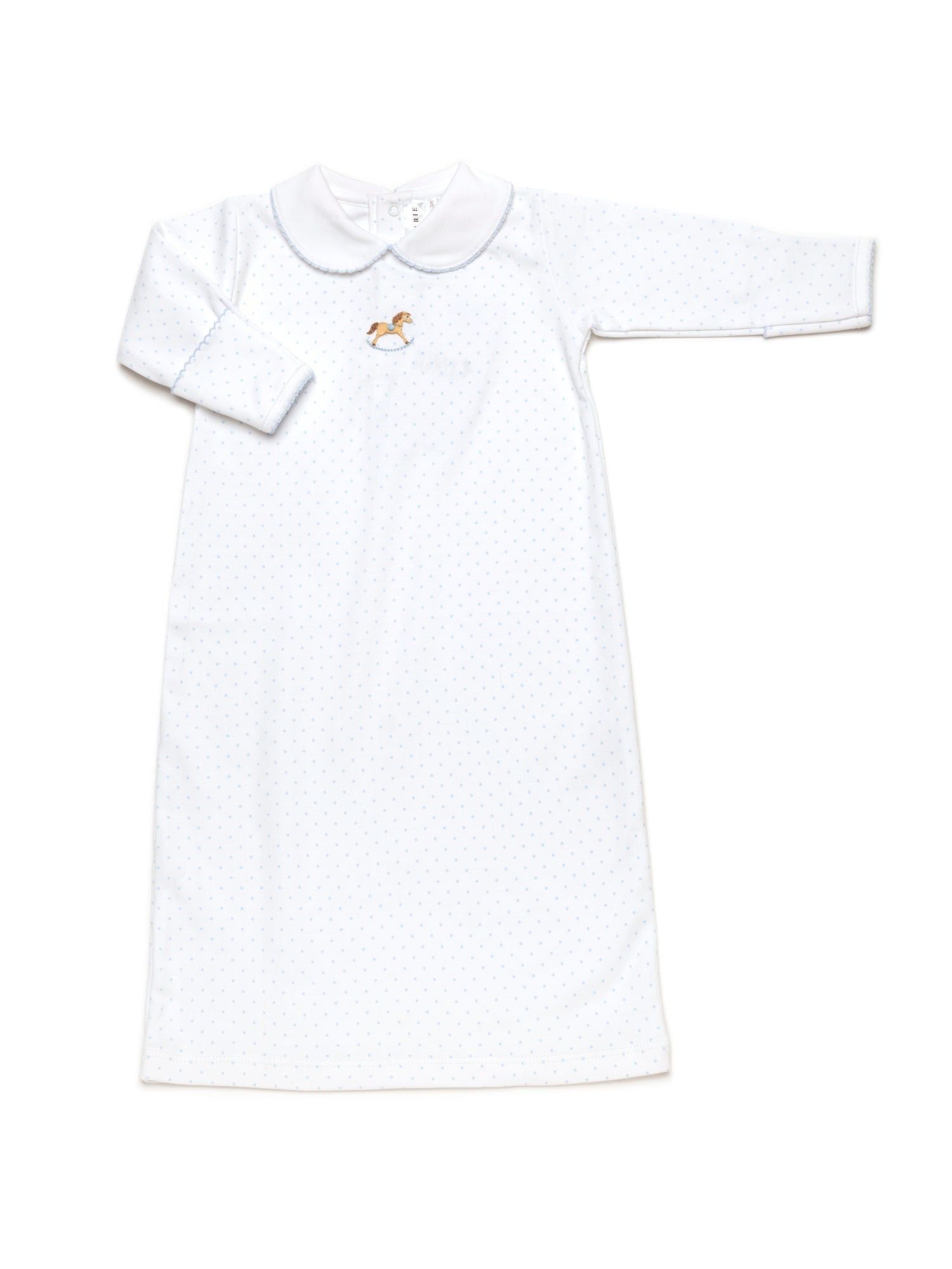 Rocking Horse Day Gown | Lt Blue Bitty Dot