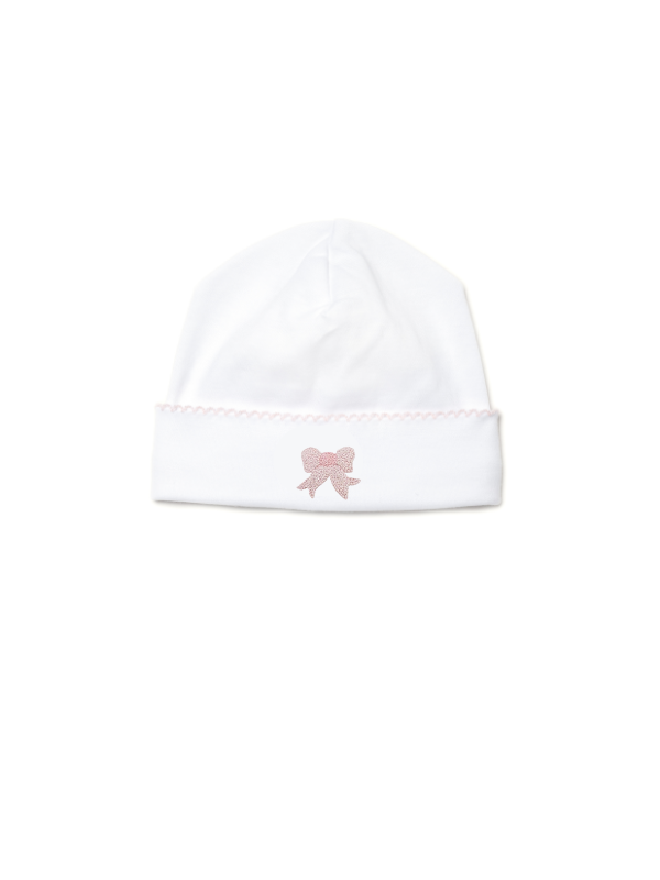 Classic Bow Pima Baby Hat | White