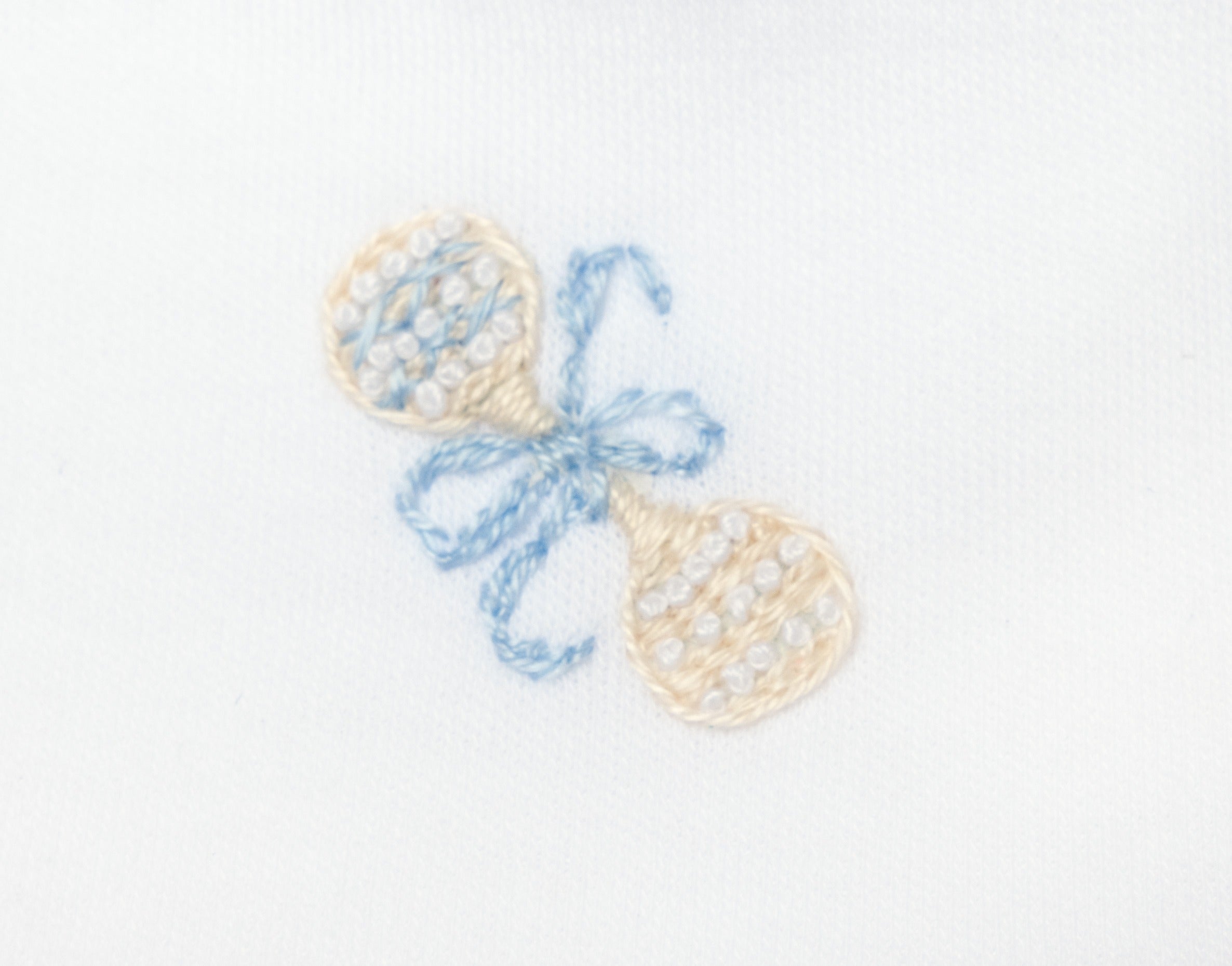 Blue Heirloom Rattle Pima Converter Gown | White