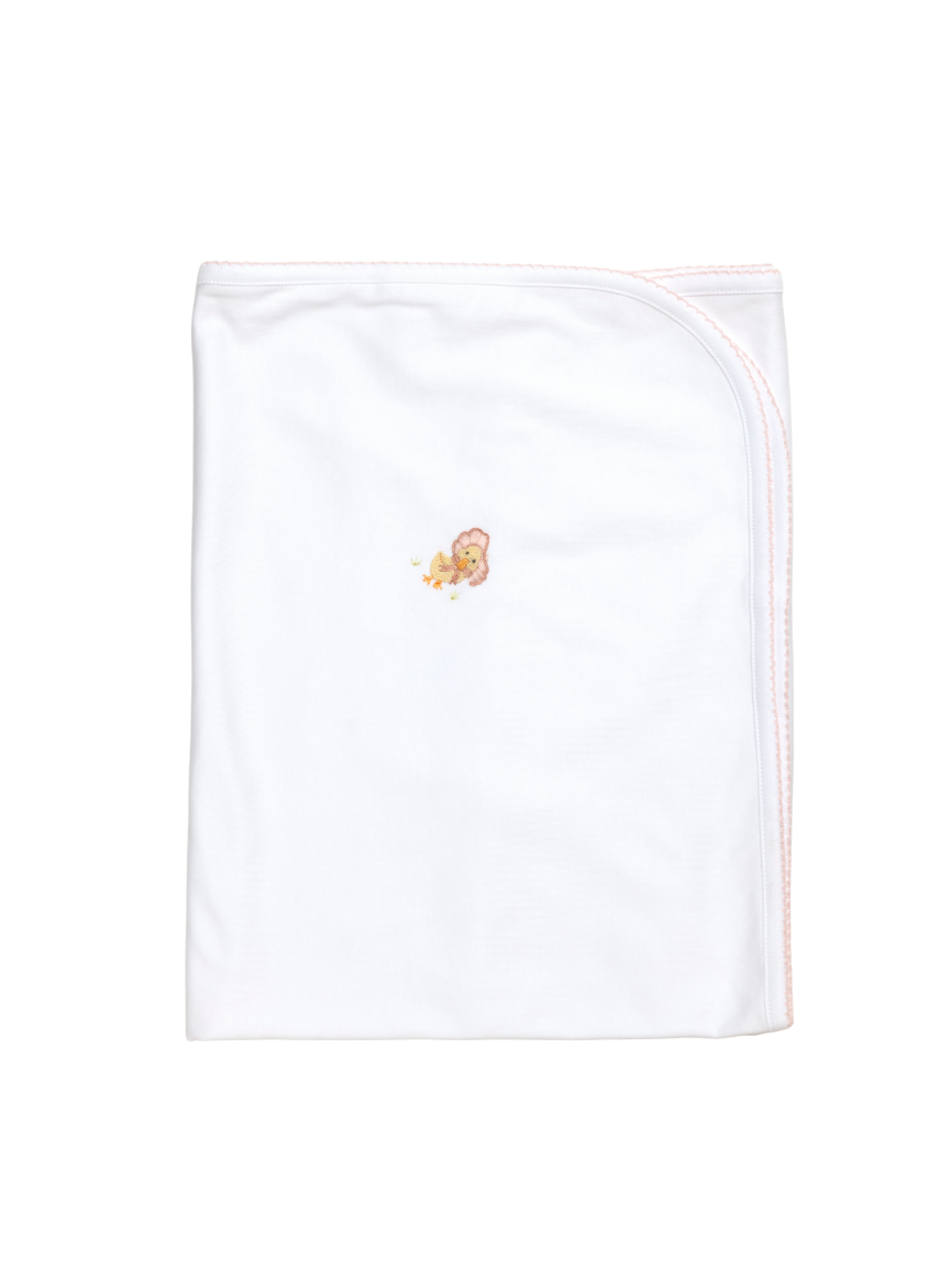 Bonnet Duck Pima Baby Blanket | White
